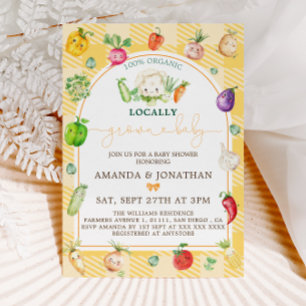 Invitation Baby shower de légumes du marché agricole