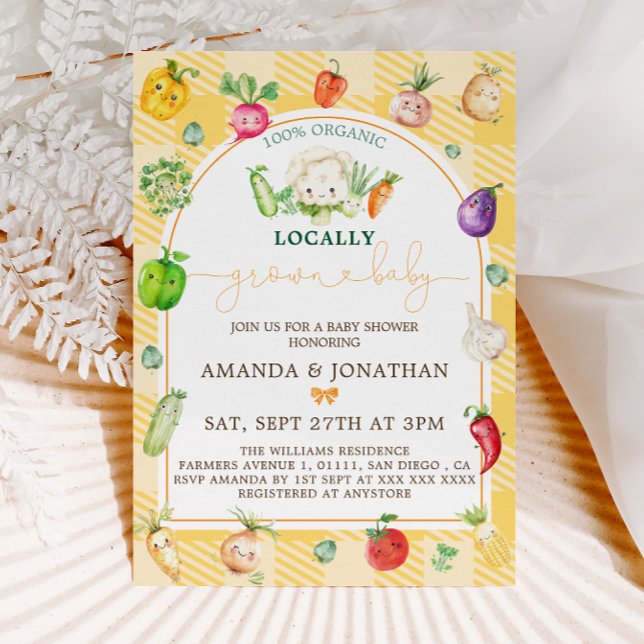 Invitation Baby shower de légumes du marché agricole (Créateur téléchargé)