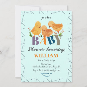 Invitation Baby shower de lettres colorées de la famille mode