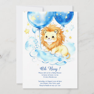 Invitation Baby shower de Lion aquarelle