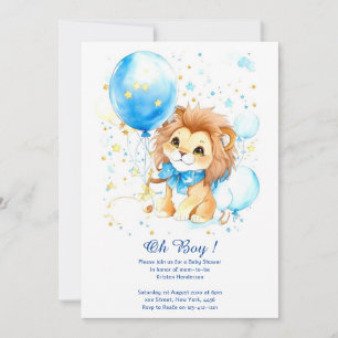 Invitation Baby shower de Lion aquarelle
