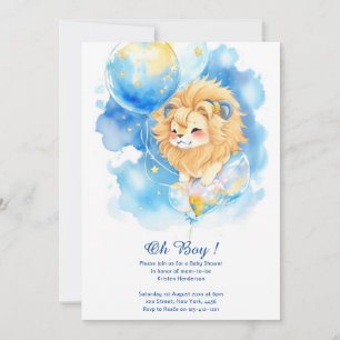 Invitation Baby shower de Lion aquarelle
