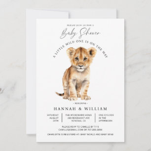 Invitation Baby shower de Lion Bébé mignon Neutre Sexe