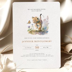 Invitation Baby shower de Lion rugissant avec l'invitation de