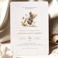 Baby shower de Lion rugissant avec l'invitation de