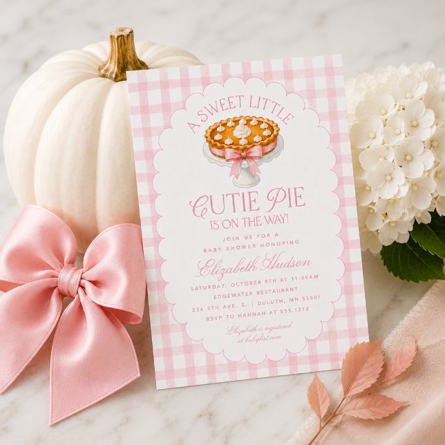 Invitation Baby Shower de Little Cutie Pie (Pink Little Cutie Pie Baby Shower Invitation)