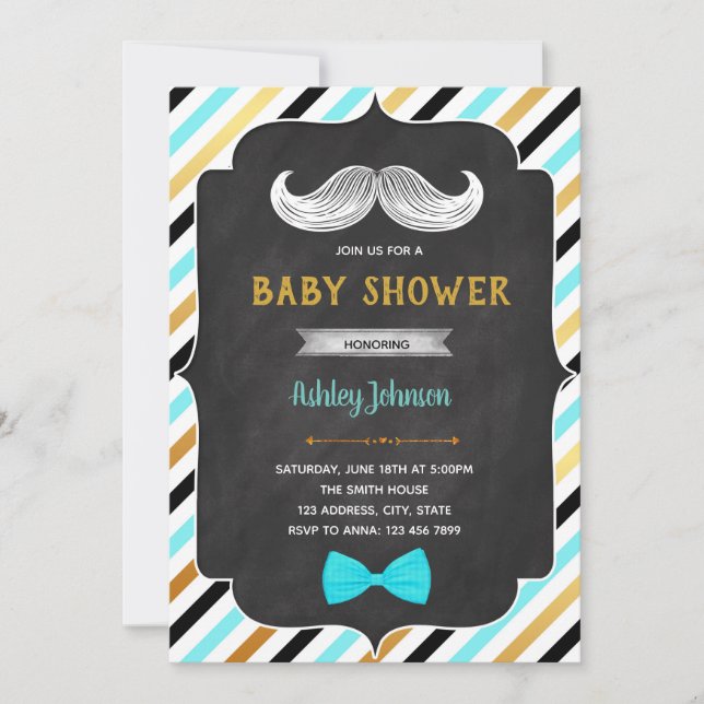 Invitation baby shower de Little Man (Devant)