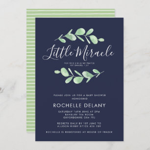 Invitation Baby shower de Little Miracle Feuille botanique