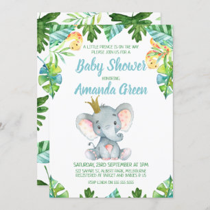 Invitation baby shower de Little Prince Elephant
