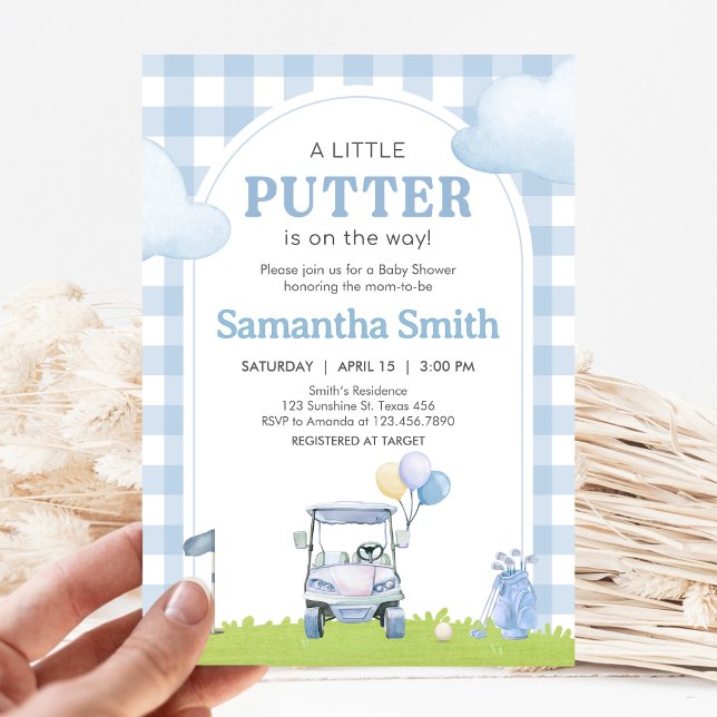Invitation Baby Shower de Little Putter Golf (Golf Little Putter Baby Shower Invitation)