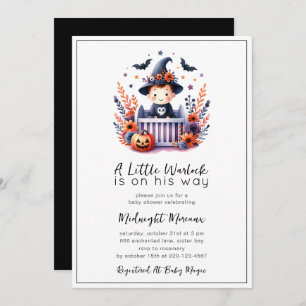 Invitation Baby shower de Little Warlock Halloween