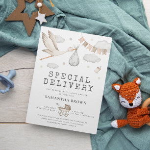 Invitation Baby shower de livraison spéciale