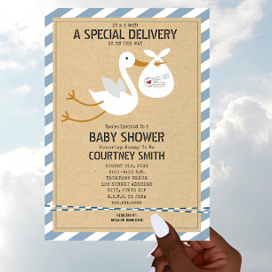 Invitation Baby shower de livraison spéciale Air Mail