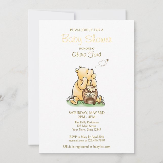 Invitation Baby shower de livre classique (Devant)