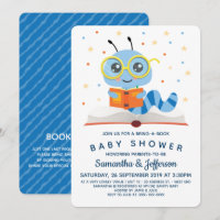 Baby shower de livre de ver de livre bleu