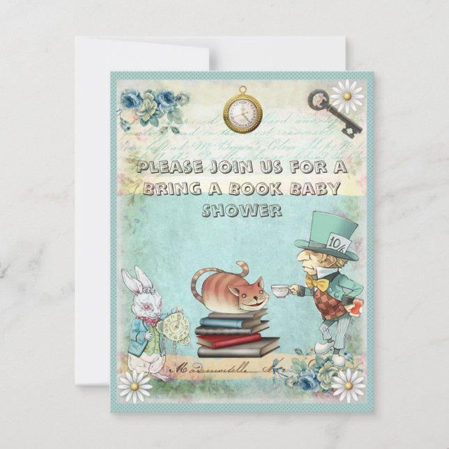 Invitation Baby shower de livres pour la haine et le chat (Devant)
