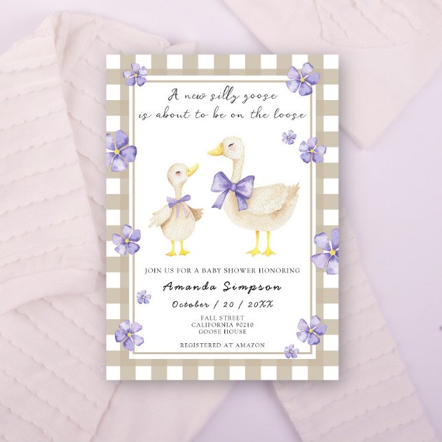 Invitation Baby-Shower de l'oie idiote (Créateur téléchargé)