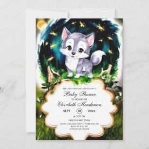 Invitation Baby shower de loup d'eau