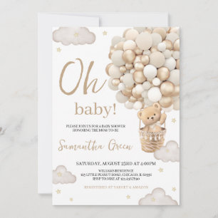Invitation Baby shower de l'ours de bébé neutre par sexe