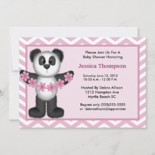 Invitation Baby shower de l'ours de Panda Cute
