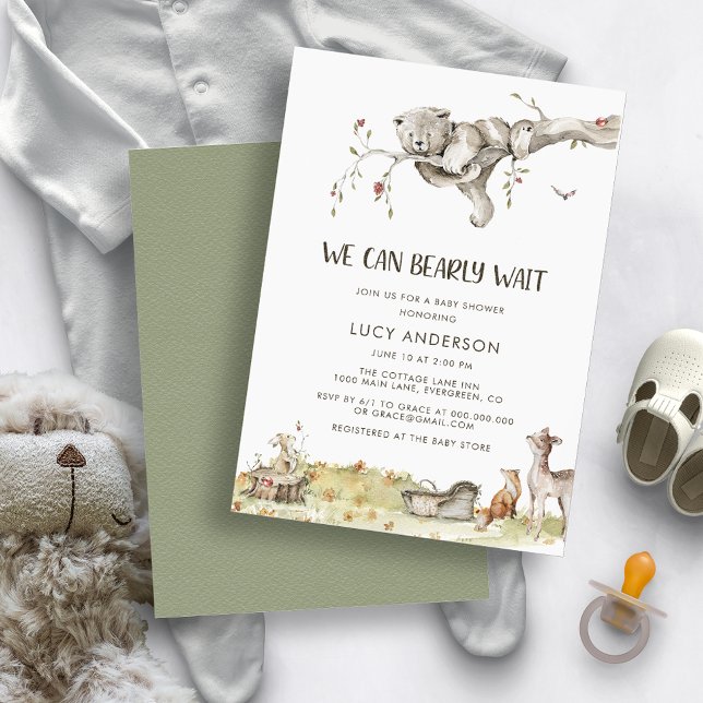 Invitation Baby shower de l'ours des bois (Créateur téléchargé)