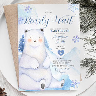 Invitation Baby shower de l'ours d'hiver d'attente précoce
