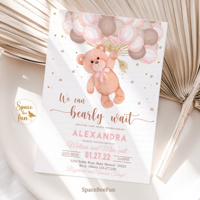 Invitation Baby shower de l'ours en peluche Invita (Créateur téléchargé)