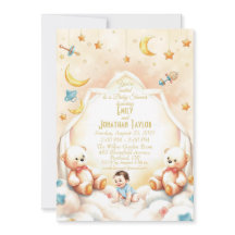 Invitation Baby shower de l'ours en peluche mignon