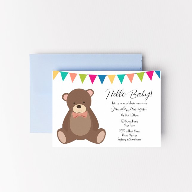 Invitation Baby shower de l'ours en peluche mignon (Créateur téléchargé)