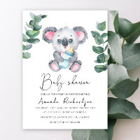 Invitation Baby shower de l'ours Koala