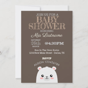 Invitation Baby shower de l'ours polaire