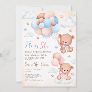 Invitation Baby shower de l'ours revel de sexe