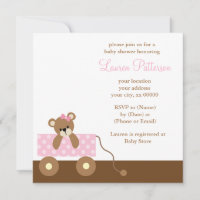 Baby shower de l'ours rose Wagon