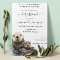 Baby shower de loutres de mer Aquarelle adorable