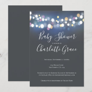 Invitation Baby shower de lumières à chaînes colorées (unisex