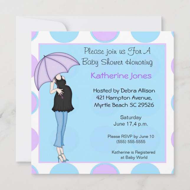 Invitation Baby shower de maman enceinte (Devant)