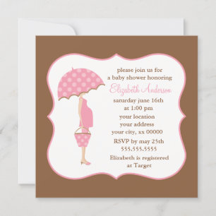 Invitation Baby shower de maman enceinte rose