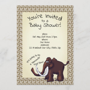 Invitation Baby shower de mammouth laineux