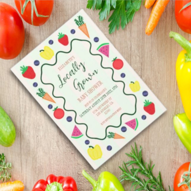 Invitation Baby shower de marché des fermiers cultivés locale (Créateur téléchargé)