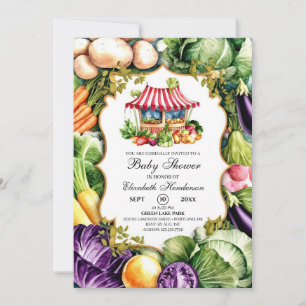 Invitation Baby shower de marché des fermiers mignons enchant