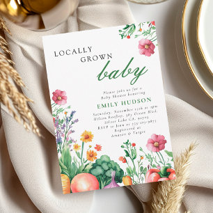Invitation Baby shower de marché pour filles cultivées locale