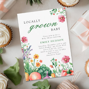 Invitation Baby shower de marché pour filles cultivées locale