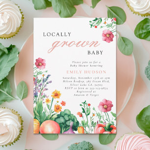 Invitation Baby shower de marché pour filles cultivées locale