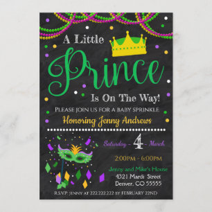 Invitation Baby shower de Mardi Gras Boy