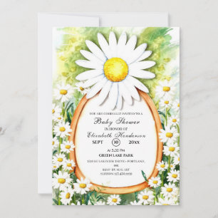 Invitation Baby shower de marguerite aquarelle