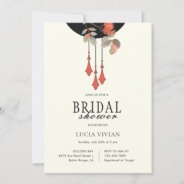 Invitation Baby Shower de Mariage d'Automne de Minuit (Devant)