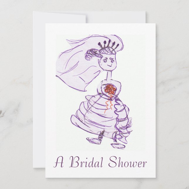 Invitation Baby Shower de Mariée (Devant)