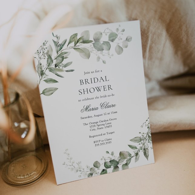 Invitation Baby Shower de Mariée à la Verdure d'Eucalyptus (Créateur téléchargé)