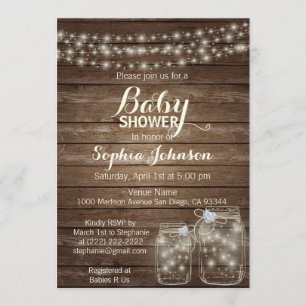 Invitation Baby shower de Mason Jars RUSTIC Country