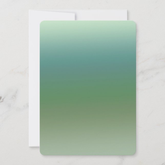 Invitation Baby shower de mer bleu vert Ombre (Devant)
